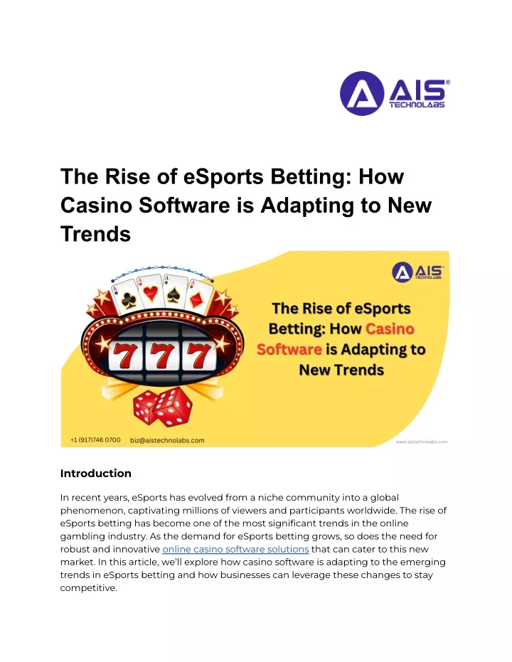 the rise of esports betting how casino software