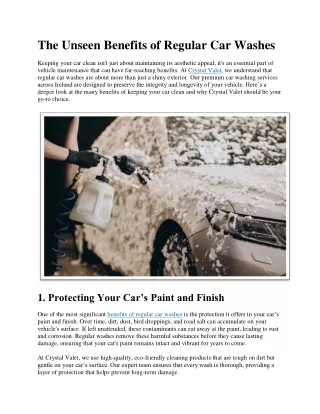 The Unseen Benefits of Regular Car Washes