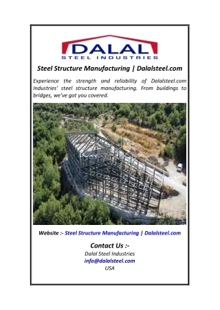 Steel Structure Manufacturing  Dalalsteel.com