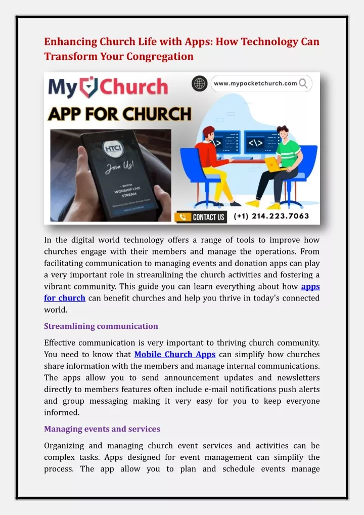 enhancing church life with apps how technology