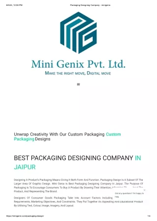 Packaging Designing Company - minigenix