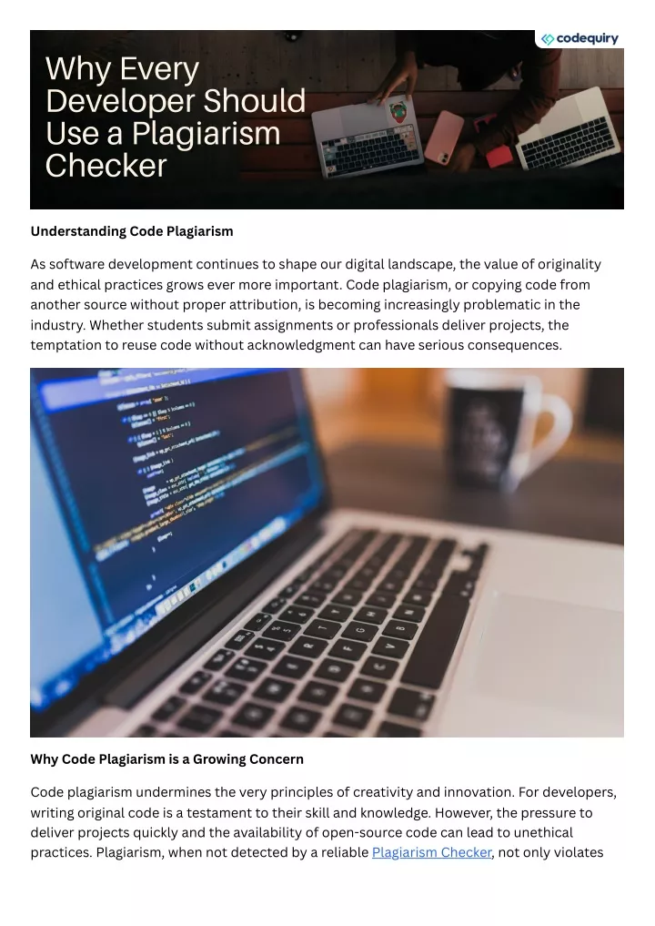 why every developer should use a plagiarism