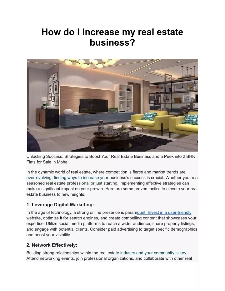 how do i increase my real estate business