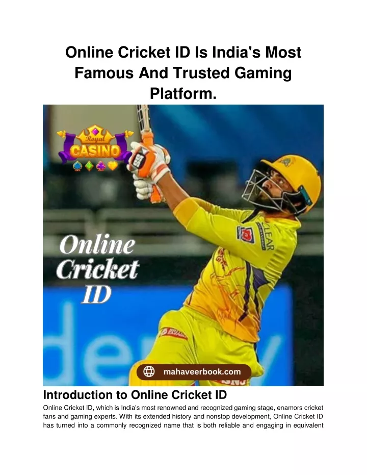 online cricket id is india s most famous