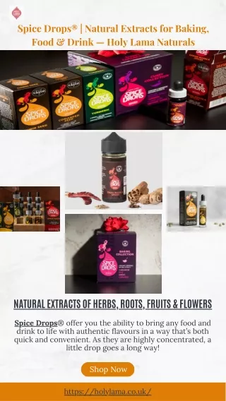 Spice Drops®- Natural Extracts for Baking, Food & Drink — Holy Lama Naturals