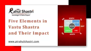 Five Elements in Vastu Shastra and Their Impact