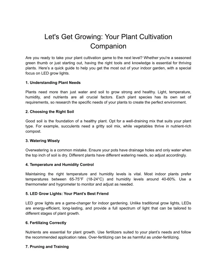 let s get growing your plant cultivation companion