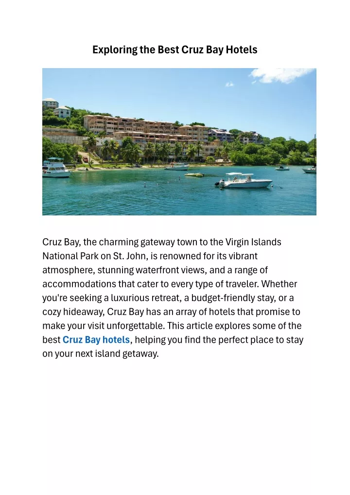 exploring the best cruz bay hotels