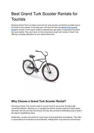 Best Grand Turk Scooter Rentals for Tourists