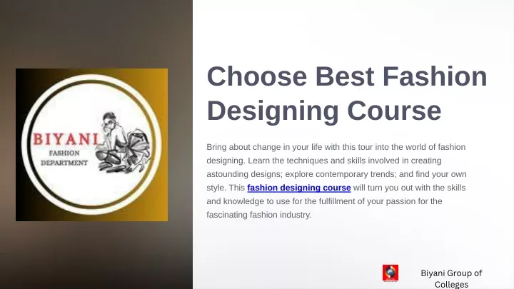 choose best fashion designing course