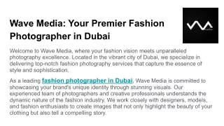 Wave Media_ Your Premier Fashion Photographer in Dubai