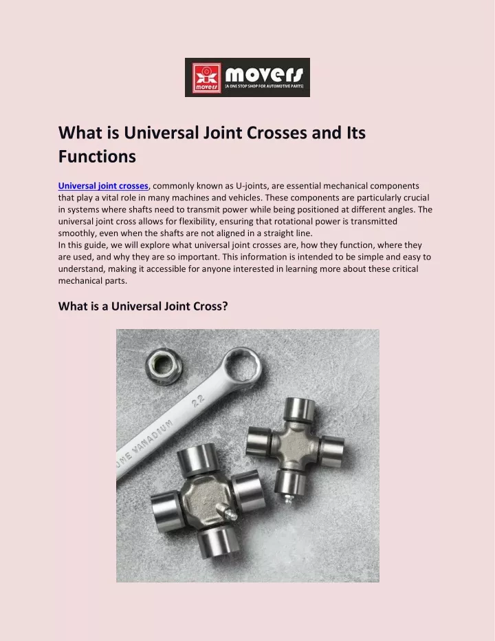 what is universal joint crosses and its functions