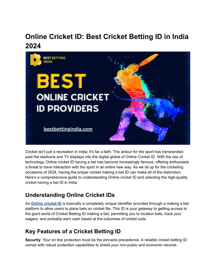 online cricket id best cricket betting