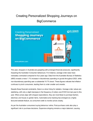 Creating Personalized Shopping Journeys on BigCommerce