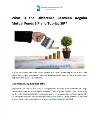 What is the Difference Between Regular Mutual Funds SIP and Top-Up SIP