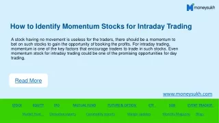 How to Identify Momentum Stocks for Intraday Trading