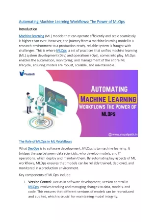 automating machine learning workflows the power