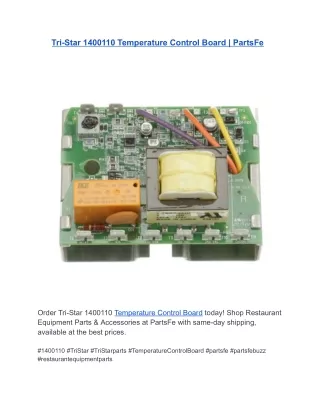 Tri-Star 1400110 Temperature Control Board  PartsFe