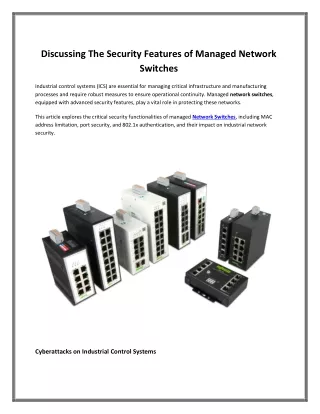Discussing The Security Features of Managed Network Switches