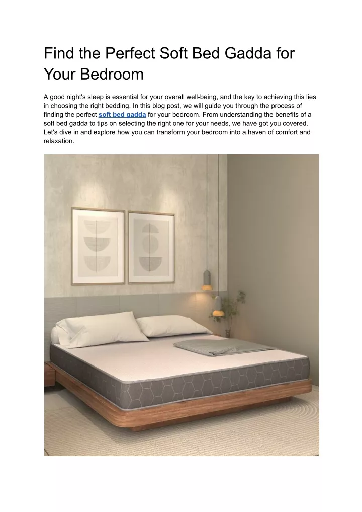 find the perfect soft bed gadda for your bedroom