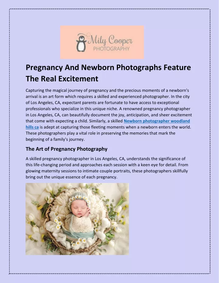 pregnancy and newborn photographs feature