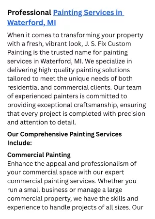 Professional Painting Services in Waterford, MI