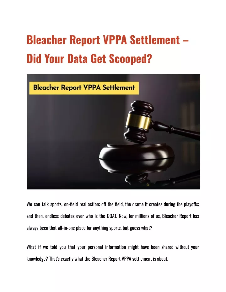 bleacher report vppa settlement did your data