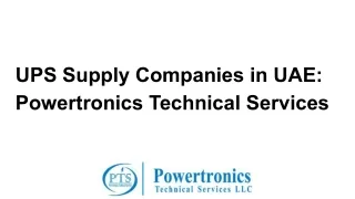 UPS Supply Companies in UAE: Powertronics Technical Services