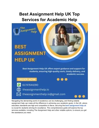 best assignment help uk top services for academic
