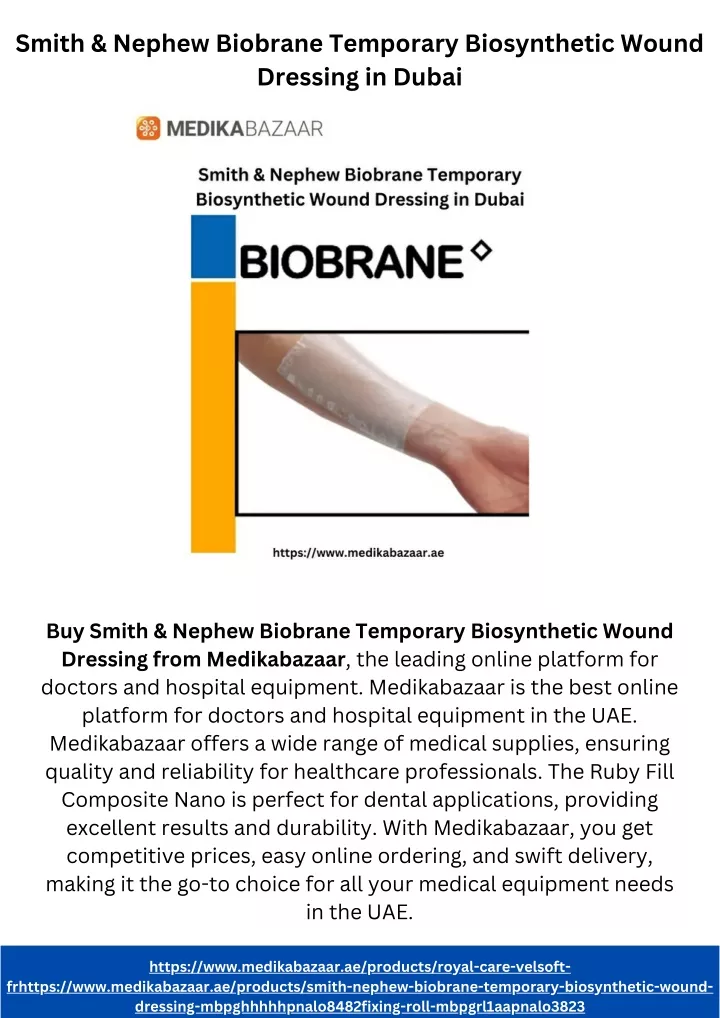 smith nephew biobrane temporary biosynthetic