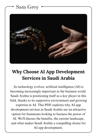 Why Choose AI App Development Services in Saudi Arabia