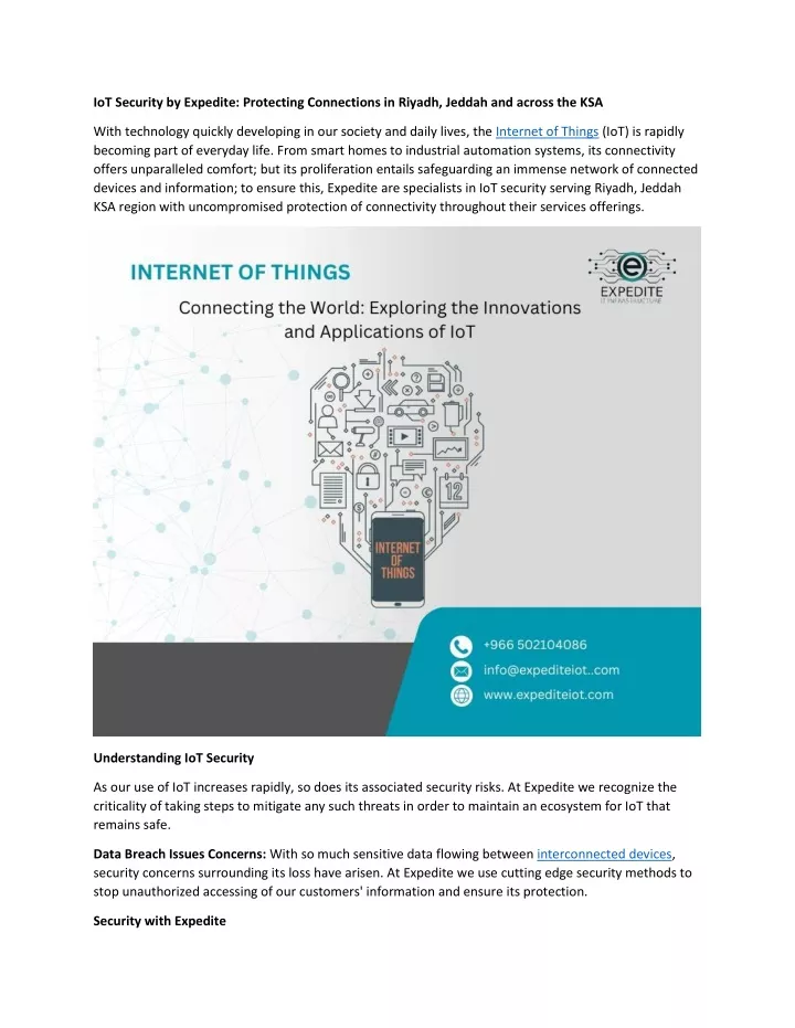 iot security by expedite protecting connections