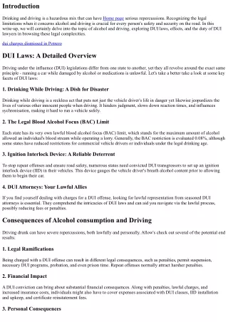 Alcohol and Driving: Recognizing the Lawful Restrictions
