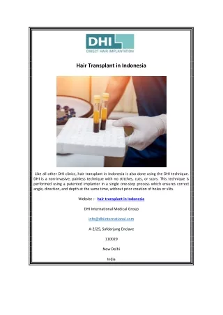 Hair Transplant in Indonesia