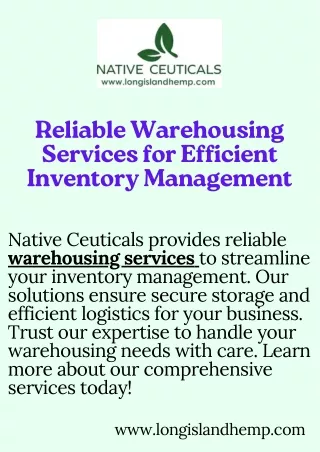 Reliable Warehousing Services for Efficient Inventory Management