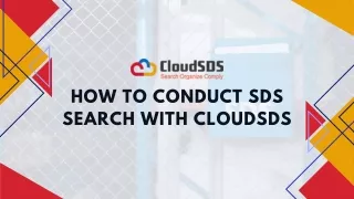 How to Conduct SDS Search With CloudSDS