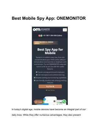 best mobile spy app onemonitor