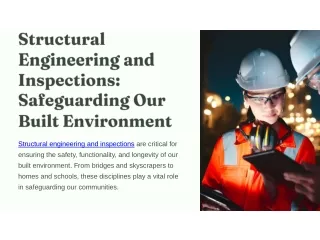 Structural Engineering and Inspections: Safeguarding Our Built Environment