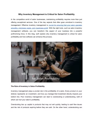 why inventory management is critical for salon