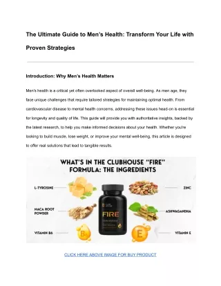 The Ultimate Guide to Men’s Health_ Transform Your Life with Proven Strategies