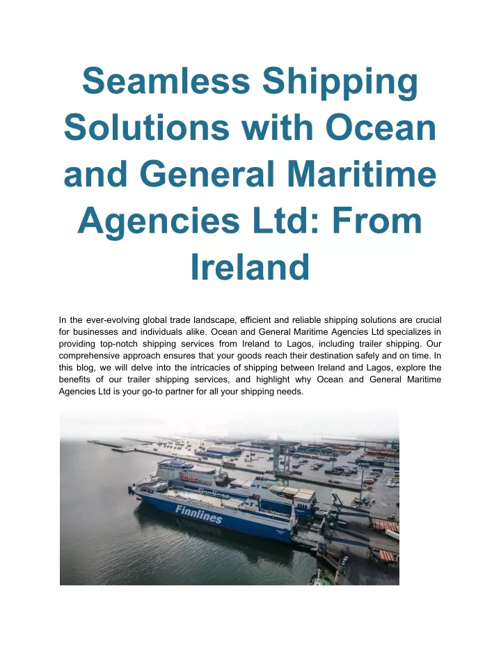 seamless shipping solutions with ocean