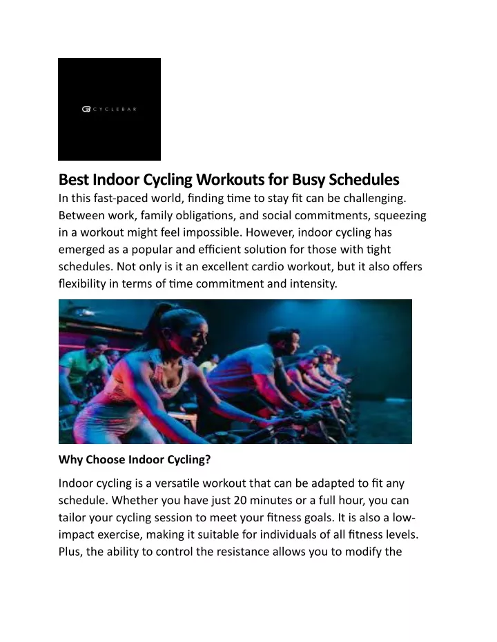 indoor cycling workout