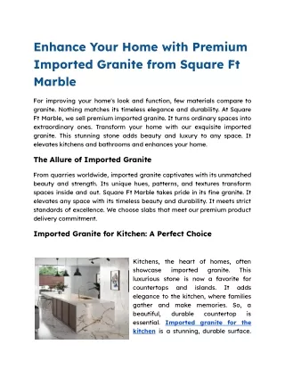 Enhance Your Home with Premium Imported Granite from Square Ft Marble (1)