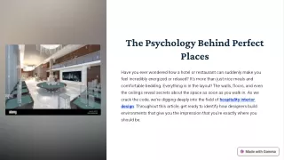 The Psychology Behind Perfect Places