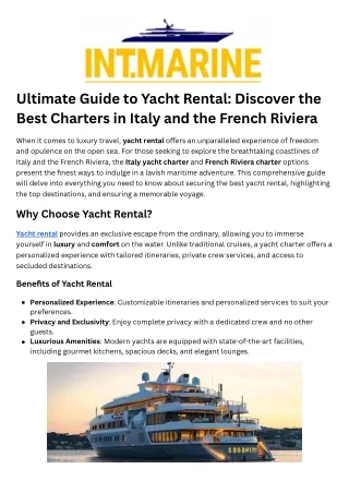 French Riviera charter