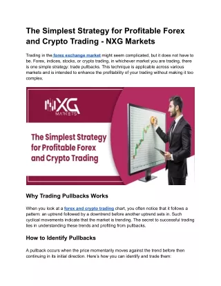 The Simplest Strategy for Profitable Forex and Crypto Trading - NXG Markets