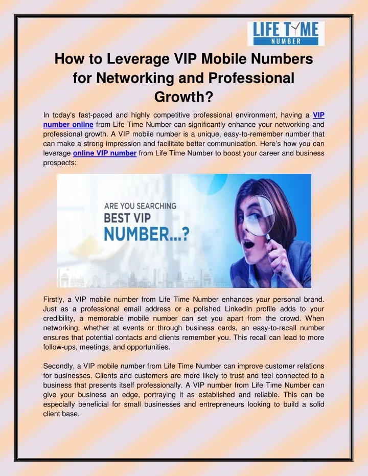 how to leverage vip mobile numbers for networking