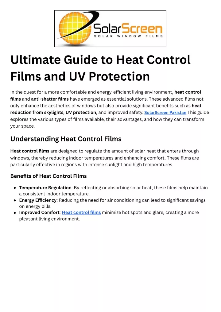 ultimate guide to heat control films