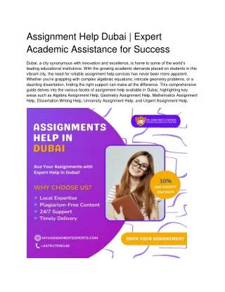 Assignment Help Dubai  Expert Academic Assistance for Success