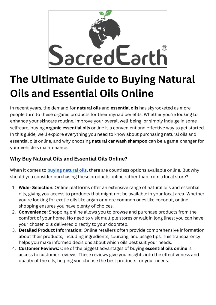 the ultimate guide to buying natural oils